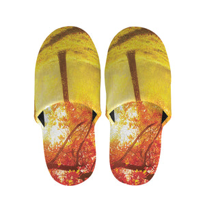 Autumn Trees Print Slippers