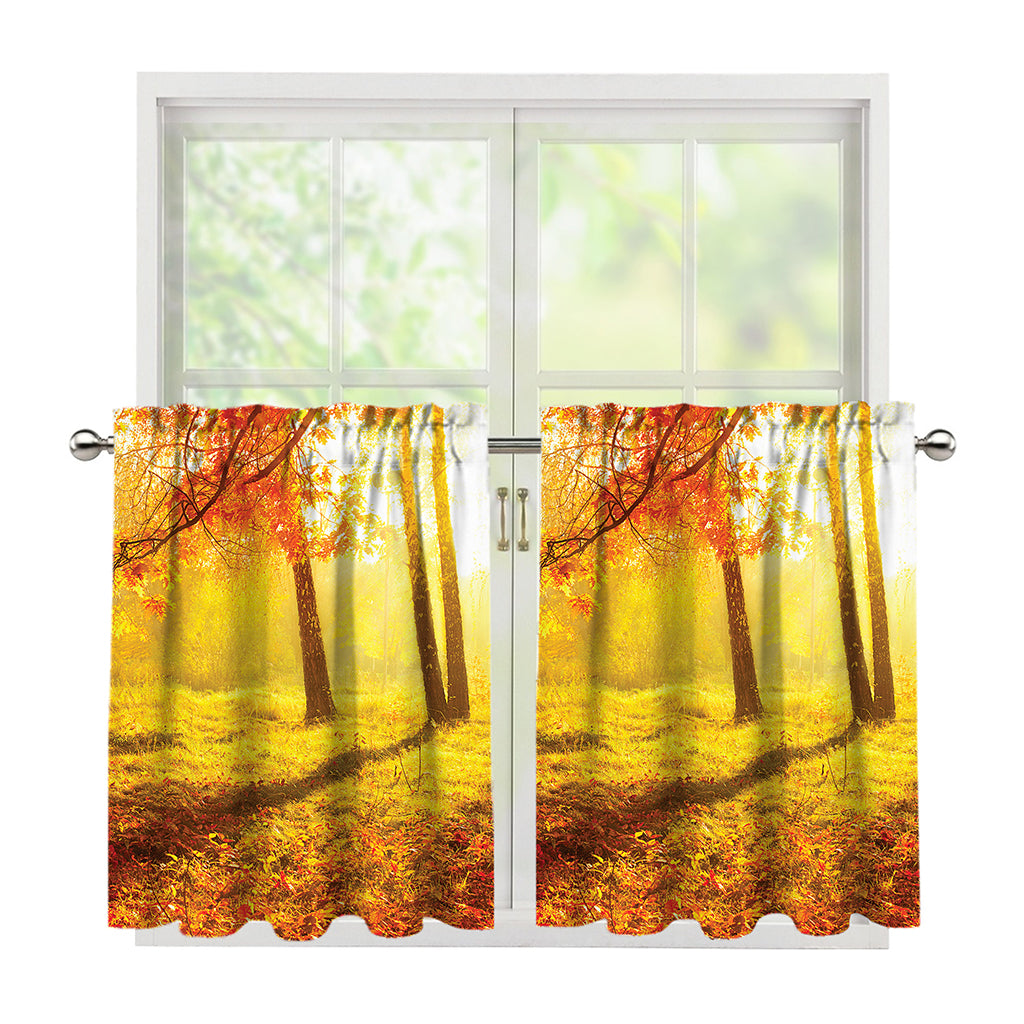 Autumn Trees Print Tier Curtains