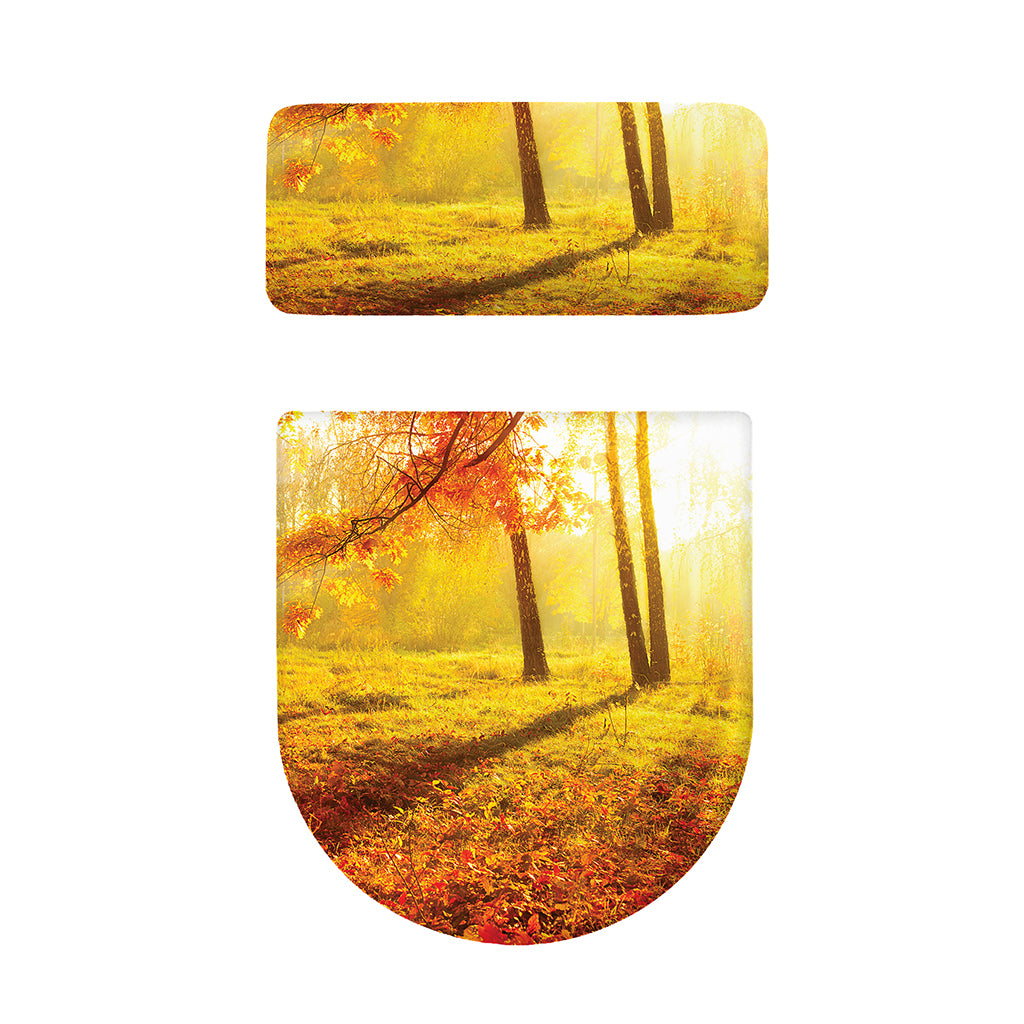 Autumn Trees Print Toilet Lid And Tank Cover Set