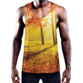 Autumn Trees Print Men's Workout Tank Top