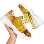 Autumn Trees Print White Chunky Shoes