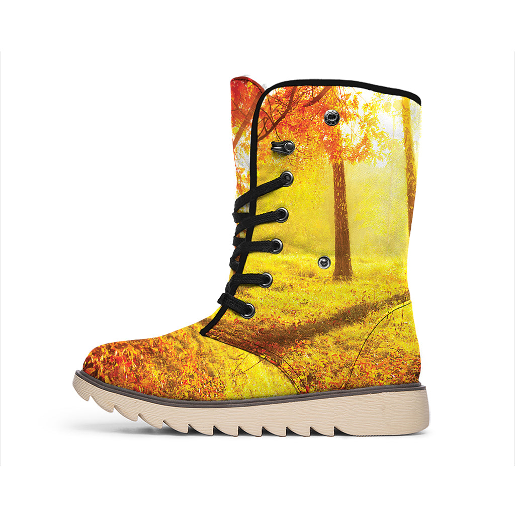 Autumn Trees Print Winter Boots