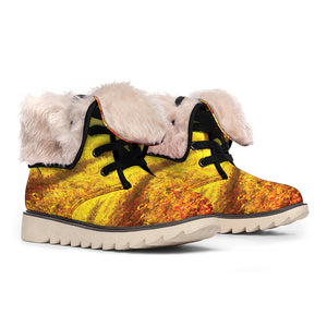 Autumn Trees Print Winter Boots