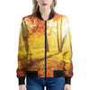 Autumn Trees Print Women's Bomber Jacket