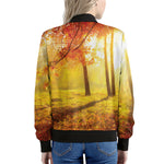 Autumn Trees Print Women's Bomber Jacket