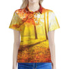 Autumn Trees Print Women's Polo Shirt