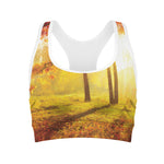 Autumn Trees Print Women's Sports Bra