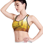 Autumn Trees Print Women's Sports Bra