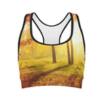 Autumn Trees Print Women's Sports Bra