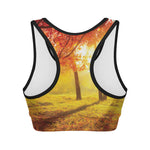 Autumn Trees Print Women's Sports Bra