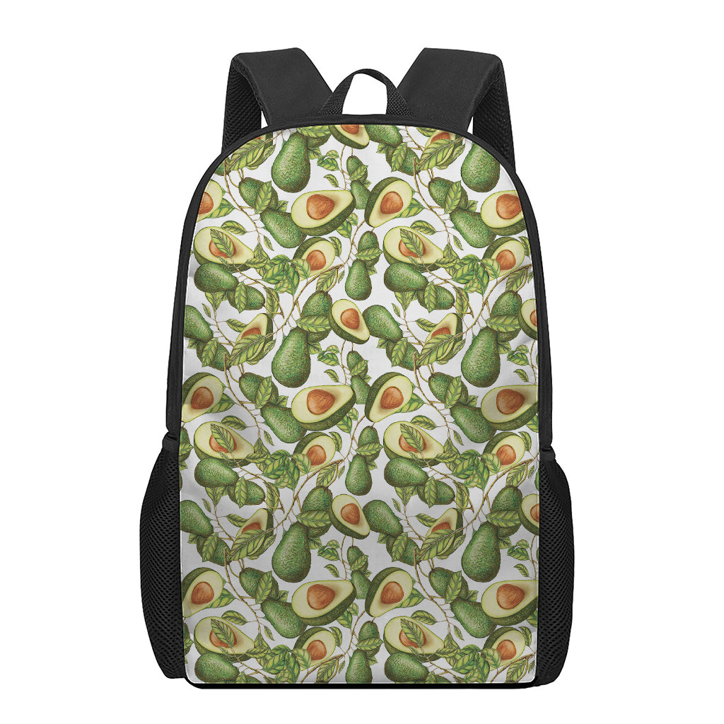 Avocado Cut In Half Drawing Print 17 Inch Backpack