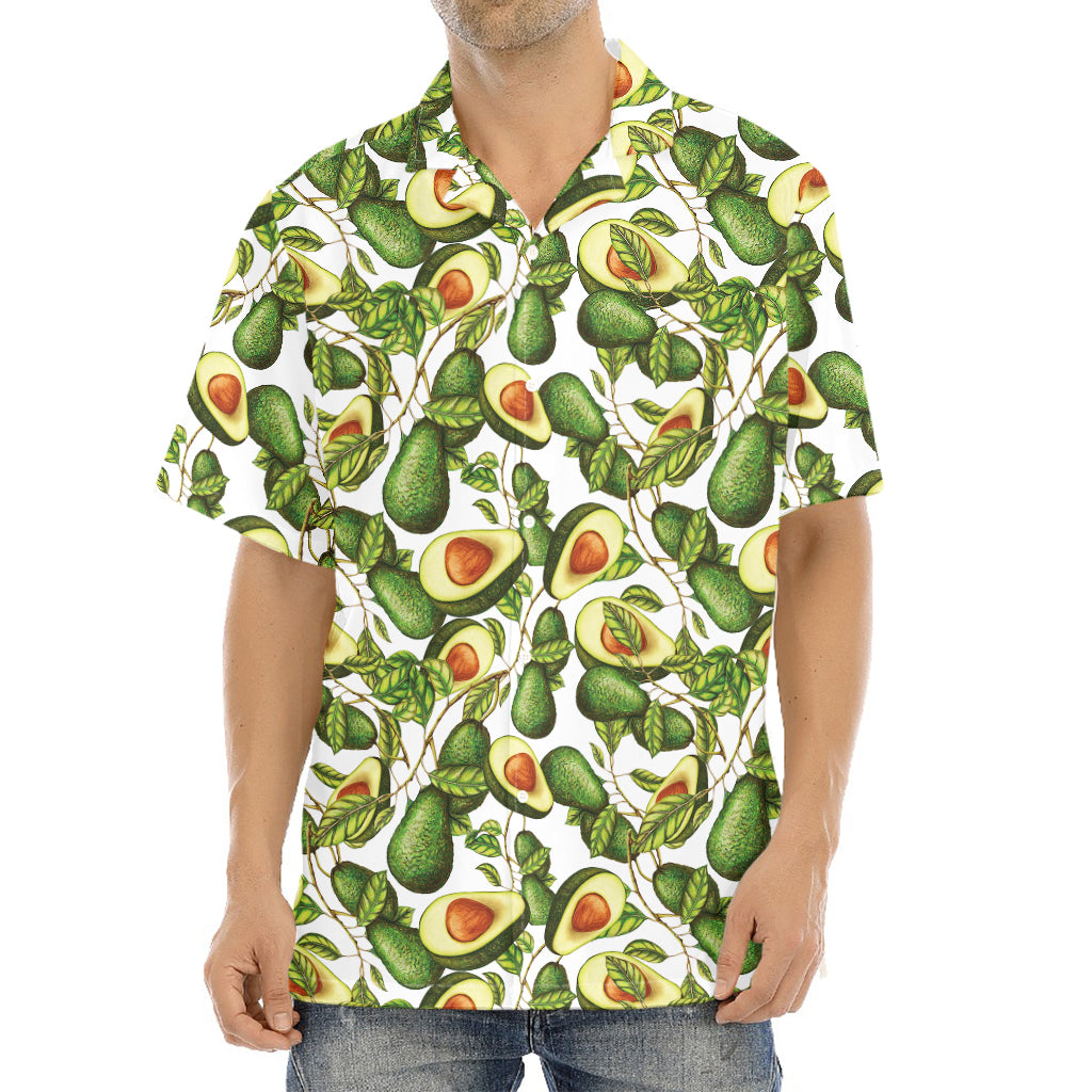 Avocado Cut In Half Drawing Print Aloha Shirt