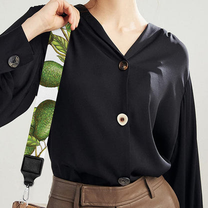 Avocado Cut In Half Drawing Print Bag Strap