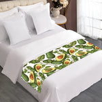 Avocado Cut In Half Drawing Print Bed Runner