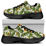 Avocado Cut In Half Drawing Print Black Chunky Shoes