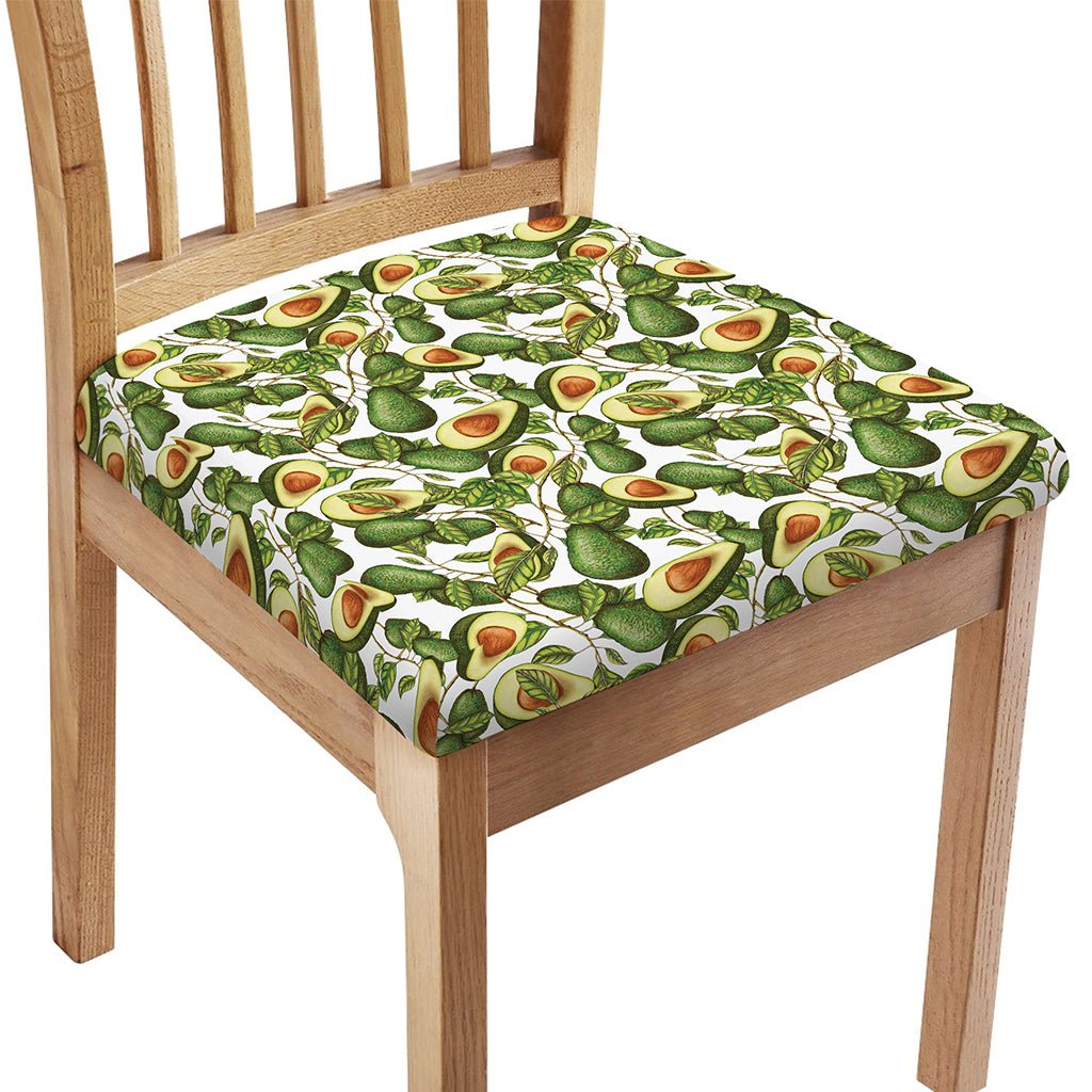 Avocado Cut In Half Drawing Print Chair Cushion Cover