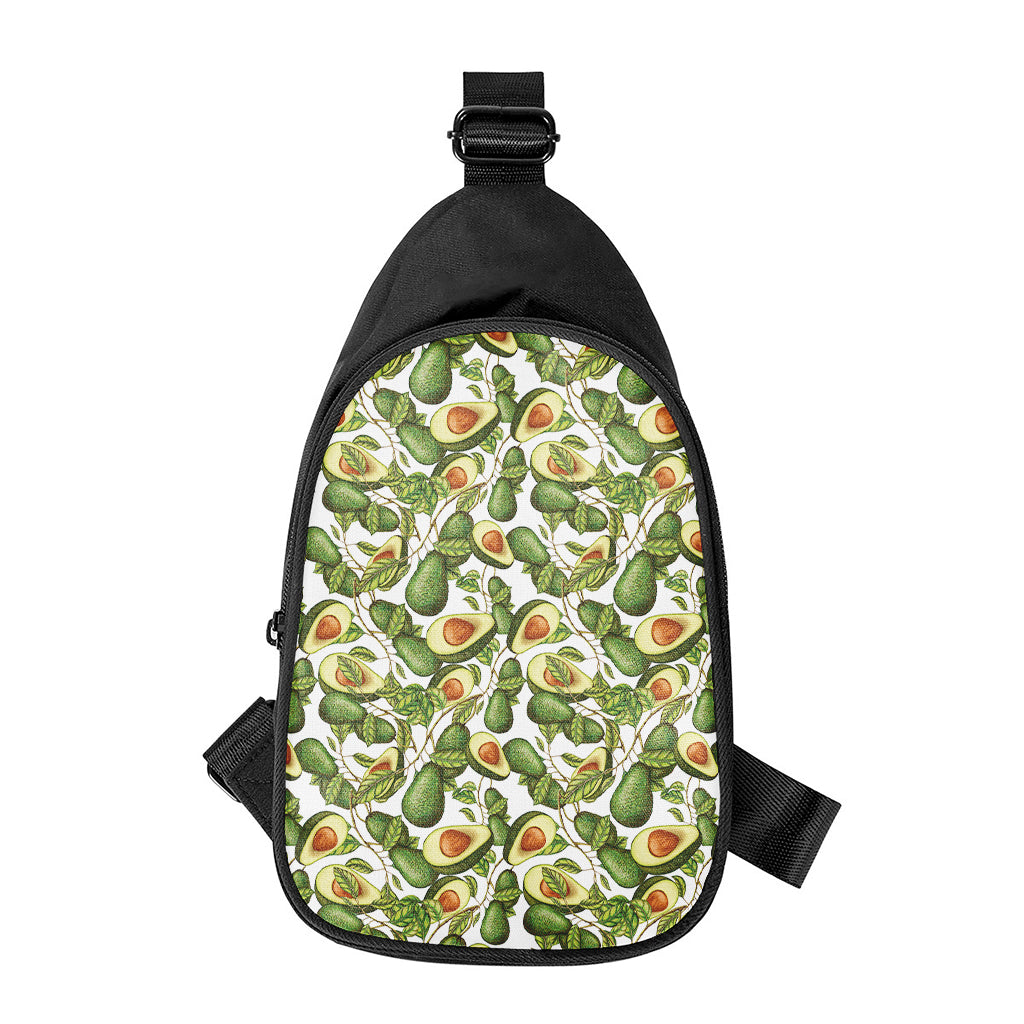 Avocado Cut In Half Drawing Print Chest Bag