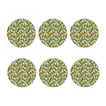 Avocado Cut In Half Drawing Print Coaster Set