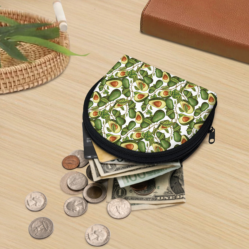 Avocado Cut In Half Drawing Print Coin Purse