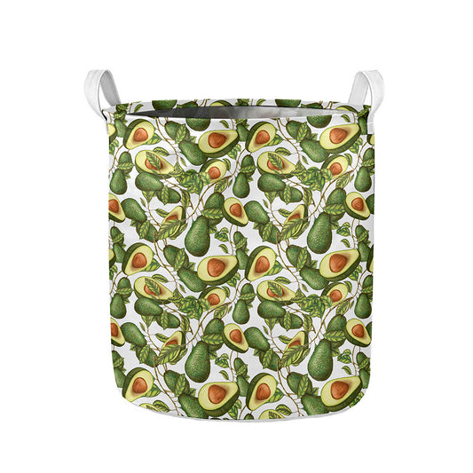Avocado Cut In Half Drawing Print Collapsible Laundry Basket