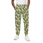 Avocado Cut In Half Drawing Print Cotton Pants