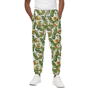 Avocado Cut In Half Drawing Print Cotton Pants