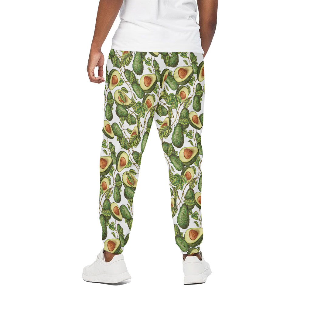 Avocado Cut In Half Drawing Print Cotton Pants