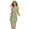 Avocado Cut In Half Drawing Print Cross Back Cami Dress