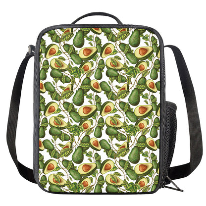 Avocado Cut In Half Drawing Print Crossbody Lunch Bag