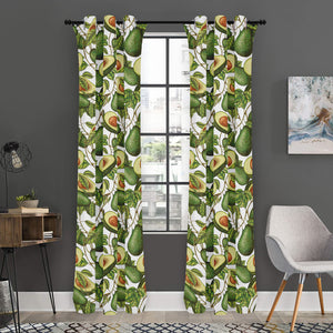 Avocado Cut In Half Drawing Print Curtain