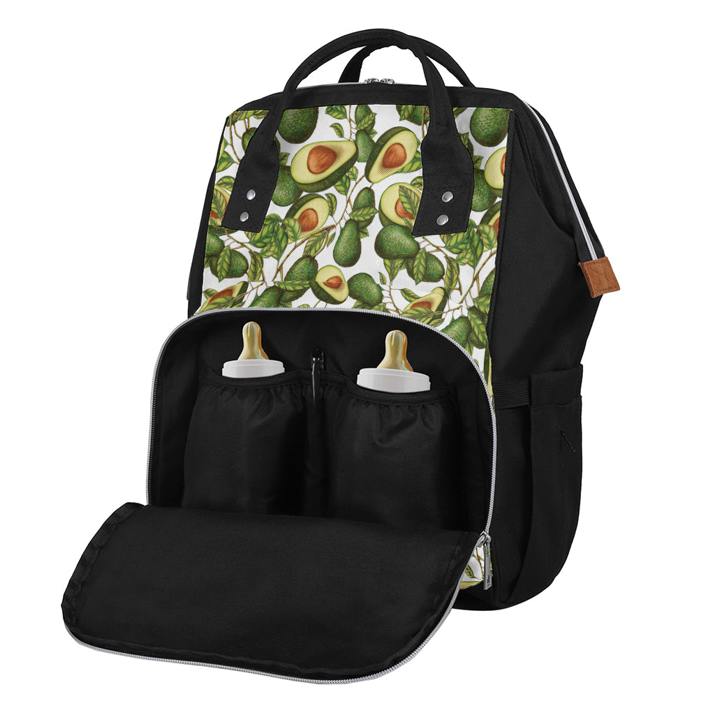 Avocado Cut In Half Drawing Print Diaper Bag