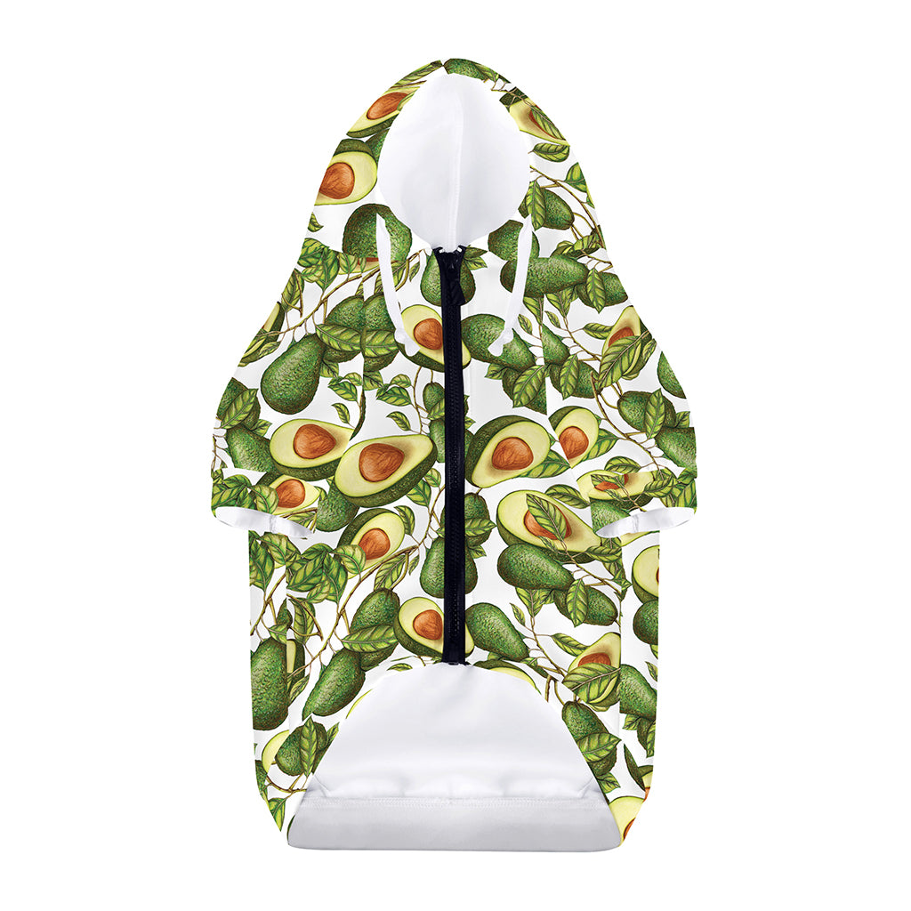 Avocado Cut In Half Drawing Print Dog Zip Up Hoodie