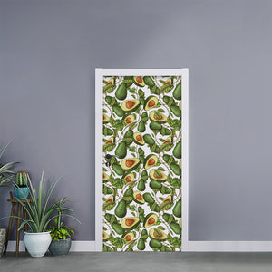 Avocado Cut In Half Drawing Print Door Sticker