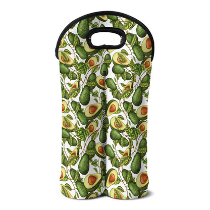 Avocado Cut In Half Drawing Print Double Neoprene Wine Tote