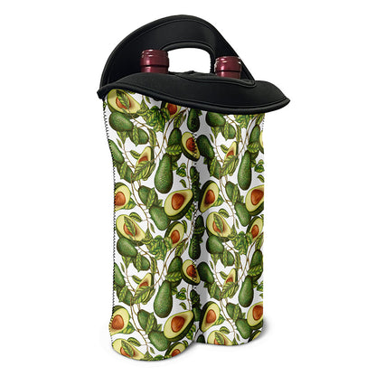 Avocado Cut In Half Drawing Print Double Neoprene Wine Tote