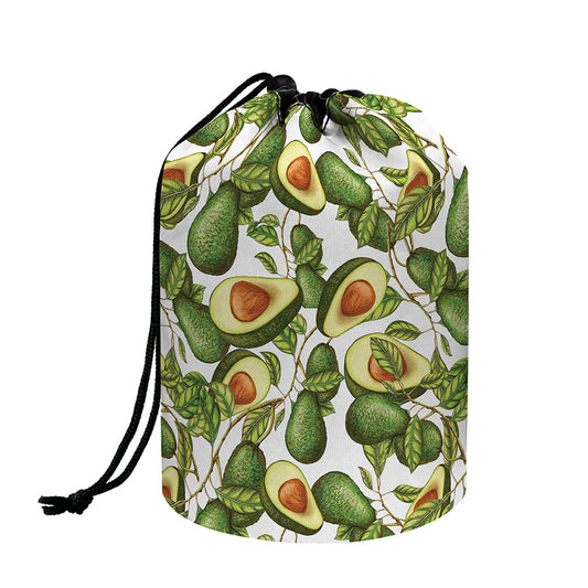 Avocado Cut In Half Drawing Print Drawstring Makeup Bag