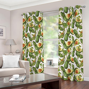 Avocado Cut In Half Drawing Print Extra Wide Grommet Curtains