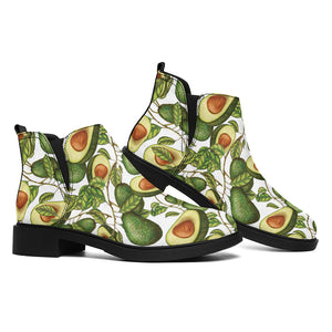 Avocado Cut In Half Drawing Print Flat Ankle Boots