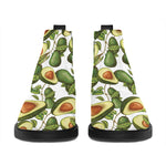 Avocado Cut In Half Drawing Print Flat Ankle Boots