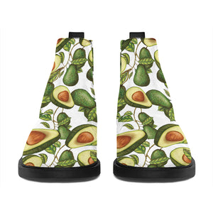 Avocado Cut In Half Drawing Print Flat Ankle Boots