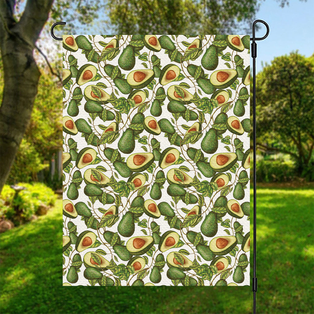 Avocado Cut In Half Drawing Print Garden Flag