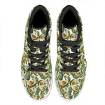 Avocado Cut In Half Drawing Print High Top Leather Sneakers