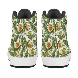 Avocado Cut In Half Drawing Print High Top Leather Sneakers