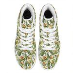 Avocado Cut In Half Drawing Print High Top Leather Sneakers