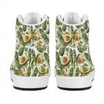 Avocado Cut In Half Drawing Print High Top Leather Sneakers