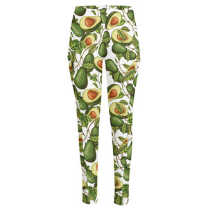 Avocado Cut In Half Drawing Print High-Waisted Pocket Leggings