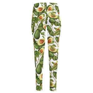 Avocado Cut In Half Drawing Print High-Waisted Pocket Leggings