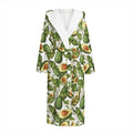 Avocado Cut In Half Drawing Print Hooded Bathrobe