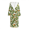 Avocado Cut In Half Drawing Print Hooded Bathrobe