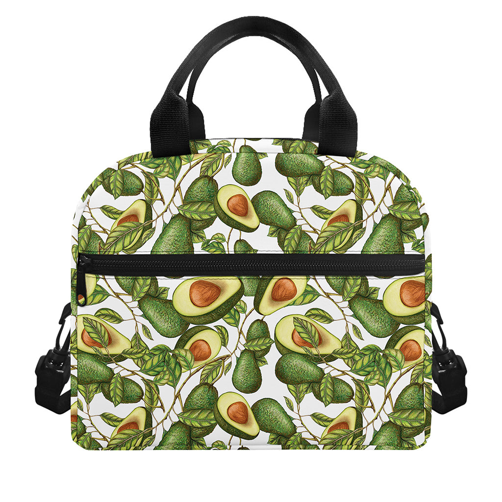 Avocado Cut In Half Drawing Print Insulated Lunch Bag